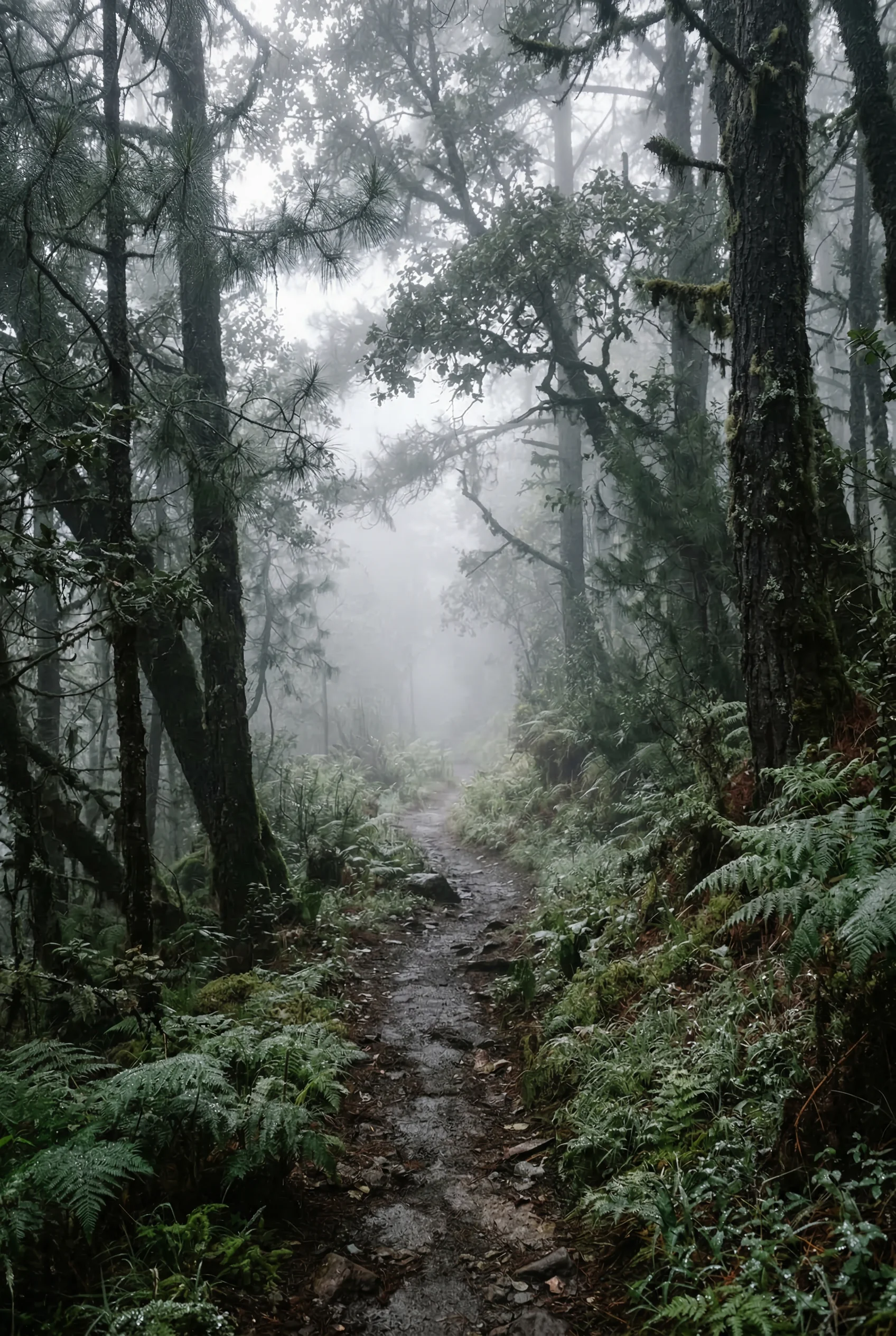 Sendero entre la niebla